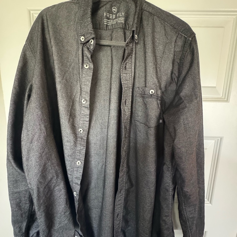 Free Fly Faded Black Button-Up Shirt Men’s Button Down
